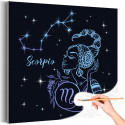 Скорпион Созвездие Зодиак Звезды Раскраска картина по номерам на холсте