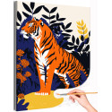 Тигр в Индии Животные Хищники Для детей Детские Для мальчиков Раскраска картина по номерам на холсте