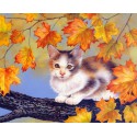 Котёнок на дереве Набор для частичной вышивки бисером Color Kit