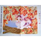 Схема вышивки Котёнок на дереве Набор для частичной вышивки бисером Color Kit