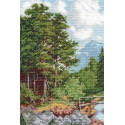 Лесной ручей по мотивам картины Карла Фридриха Гайста Набор для вышивания Палитра
