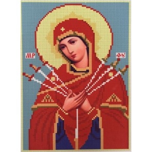 "Семистрельная" Икона Пресвятой Богородицы Набор для частичной вышивки бисером Color Kit