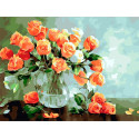 Садовые розы Раскраска картина по номерам на холсте Белоснежка