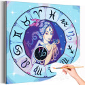 Козерог лиловый Девушка Зодиак Знак Созвездие Раскраска картина по номерам на холсте
