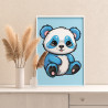 2 Голубая панда Животные Для детей Детская Для мальчика Для девочки Маленькая Легкая Раскраска картина по номерам на холсте