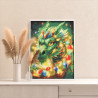  Зеленый дракон с гирляндой Животные Китайский Новый год Символ года Деревянный дракон Раскраска картина по номерам на холсте AA