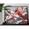  Кардинал на дереве с ягодами Птицы Зима Природа Интерьерная 80х100 Раскраска картина по номерам на холсте AAAA-NK617-80x100