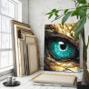  Глаз золотого дракона Символ года Китайский Новый год Деревянный зеленый дракон 80х100 Раскраска картина по номерам на холсте A