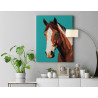 6 Коричневая лошадь с белым Животные Конь Простая Минимализм 75х100 Раскраска картина по номерам на холсте