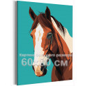 Коричневая лошадь с белым Животные Конь Простая Минимализм 60х80 Раскраска картина по номерам на холсте