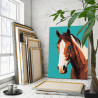3 Коричневая лошадь с белым Животные Конь Простая Минимализм 60х80 Раскраска картина по номерам на холсте