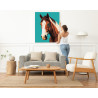5 Коричневая лошадь с белым Животные Конь Простая Минимализм 60х80 Раскраска картина по номерам на холсте