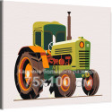 Зеленый трактор Для детей Детские Для мальчиков Для девочек Маленькая Легкая Машина 75х100 Раскраска картина по номерам на холсте