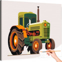 Зеленый трактор Для детей Детские Для мальчиков Для девочек Маленькая Легкая Машина Раскраска картина по номерам на холсте