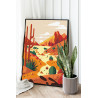 2 Мексиканский пейзаж Закат Природа Пустыня Горы 75х100 Раскраска картина по номерам на холсте