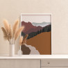 3 Горный пейзаж минимализм Природа Интерьерная Стильная Скандинавская Лес Река Раскраска картина по номерам на холсте