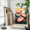 3 Пионы на закате Цветы Растения Природа Интерьерная Легкая 75х100 Раскраска картина по номерам на холсте