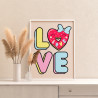 3 Пончик LOVE Еда Любовь Романтика Праздник День влюбленных Раскраска картина по номерам на холсте