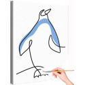 Пингвин Коллекция Line Абстракция Животные Птицы Интерьерная Раскраска картина по номерам на холсте