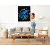 5 Синий Кракен с гарпуном Животные Мифология Осьминог 60х80 Раскраска картина по номерам на холсте
