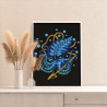 3 Синий Кракен с гарпуном Животные Мифология Осьминог Раскраска картина по номерам на холсте