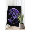 2 Фиолетовая лошадь и луна Животные Конь Ночь Яркая Стильная Интерьерная 100х125 Раскраска картина по номерам на холсте