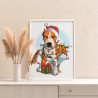4 Питбуль с гирляндой Животные Собака Новый год Рождество Для детей Для мальчика Для девочек Раскраска картина по номерам на хол