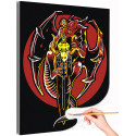 Красный дракон с мечом Мифология Животные Для детей Для мальчиков Раскраска картина по номерам на холсте