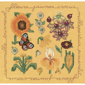  Yellow And Bordeaux Flowers (Желтые и бордовые цветы) Набор для вышивания Le Bonheur des Dames 2282