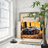  Черная ауди Машина Audi Autumn Автомобиль Стильная Для мужчин Интерьерная Осень 100х125 Раскраска картина по номерам на холсте 