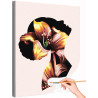 1 Портрет девушки и цветок лилии Люди Женщина Абстракция Интерьерная Раскраска картина по номерам на холсте