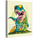 Динозавр с деньгами и клевером на счастье Животные Дракон Для детей Праздник 80х100 Раскраска картина по номерам на холсте