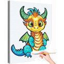Яркий дракон удачи Животные Символ года Новый год Для детей Детская Легкая Раскраска картина по номерам на холсте