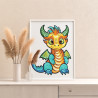 3 Яркий дракон удачи Животные Символ года Новый год Для детей Детская Легкая Раскраска картина по номерам на холсте