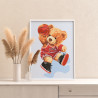 4 Мишка с баскетбольным мячом Животные Медведь Спорт Для детей Детская Для мальчика Раскраска картина по номерам на холсте