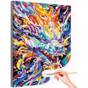 Красочный дракон Животные Символ года Новый год Яркая Арт Раскраска картина по номерам на холсте