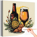 Хмель и пиво Еда Натюрморт Для кухни Интерьерная Для мужчин Раскраска картина по номерам на холсте