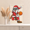2 Стильный Санта-Клаус с мячом Спорт Баскетбол Новый год Дед Мороз Для детей Детская Для девочек Для мальчика Маленькая Легкая Р