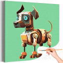 Собака робот Животные Для детей Детские Для мальчиков Киберпанк Раскраска картина по номерам на холсте