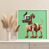 3 Собака робот Животные Для детей Детские Для мальчиков Киберпанк Раскраска картина по номерам на холсте