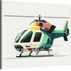 Вертолет горных спасателей Для детей Детские Для мальчиков Для мужчин Легкая 75х100 Раскраска картина по номерам на холсте