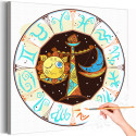 Весы в круге Знак Зодиак Коллекция Cute girl Для детей Детские Дети Для девочек Раскраска картина по номерам на холсте