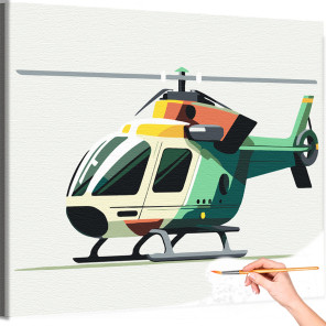 1 Вертолет горных спасателей Для детей Детские Для мальчиков Для мужчин Легкая Раскраска картина по номерам на холсте