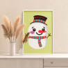 2 Маленький снеговик Зима Для детей Детская Для мальчика Для девочек Простая Маленькая Раскраска картина по номерам на холсте
