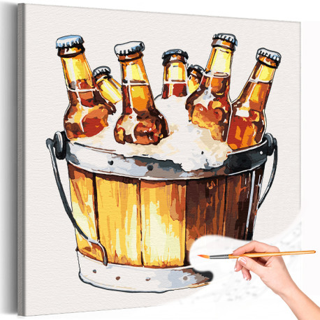 1 Холодное пиво Еда Натюрморт Для кухни Интерьерная Для мужчин Раскраска картина по номерам на холсте