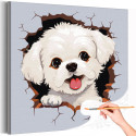 Бишон фризе щенок Животные Собака Болонка Детская Легкая Раскраска картина по номерам на холсте