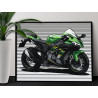 2 Зеленый гоночный мотоцикл Байк Спорт Для мужчин 80х100 Раскраска картина по номерам на холсте