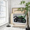 3 Зеленый гоночный мотоцикл Байк Спорт Для мужчин 80х100 Раскраска картина по номерам на холсте