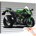 Зеленый гоночный мотоцикл Байк Спорт Для мужчин Раскраска картина по номерам на холсте