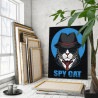 3 Кот шпион / Животные 80х100 Раскраска картина по номерам на холсте